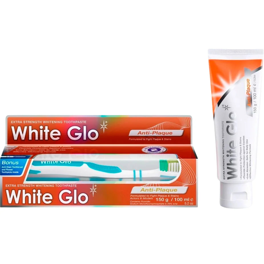 WHITE GLO ANTI PLAQUE T.P 150GM