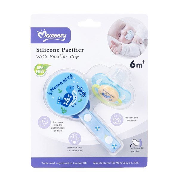 MOMEASY PACIFIER WITH CLIP 6M+