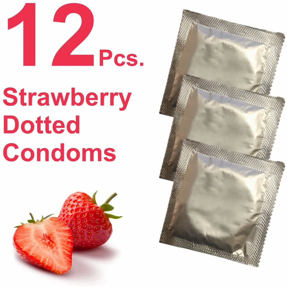 VIGA CONDOMS STRAWBERRY DOTTED 12PCS