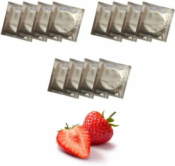 VIGA CONDOMS STRAWBERRY DOTTED 12PCS