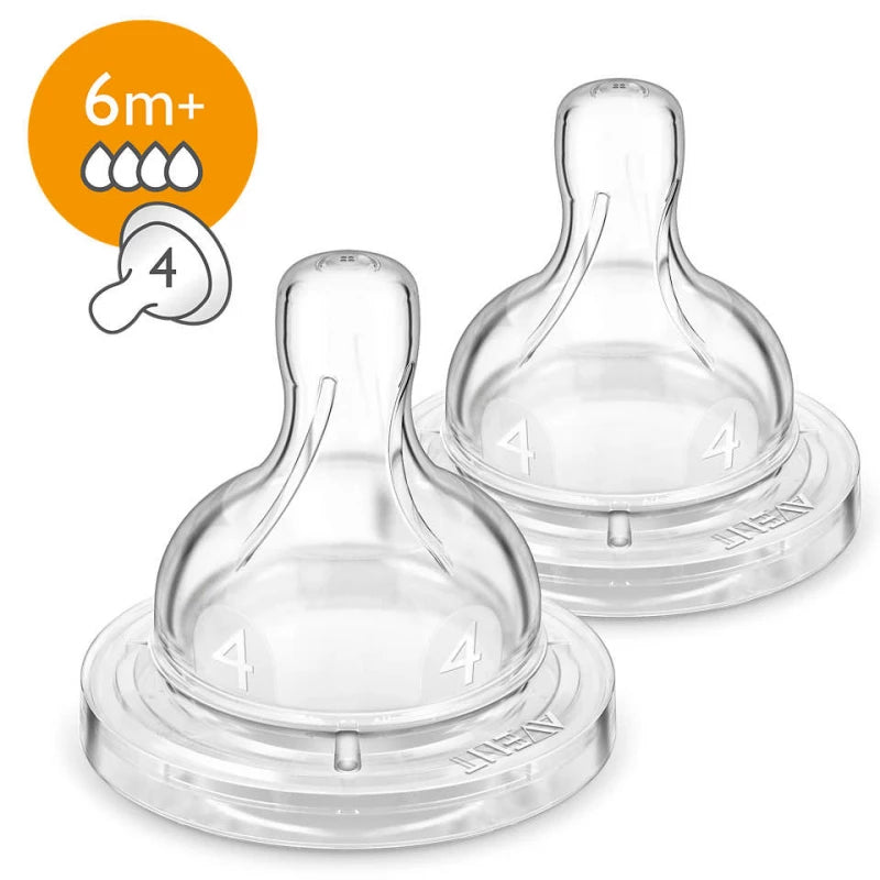 AVENT CLASSIC TEAT 6M+ 4 HOLES 2PCS