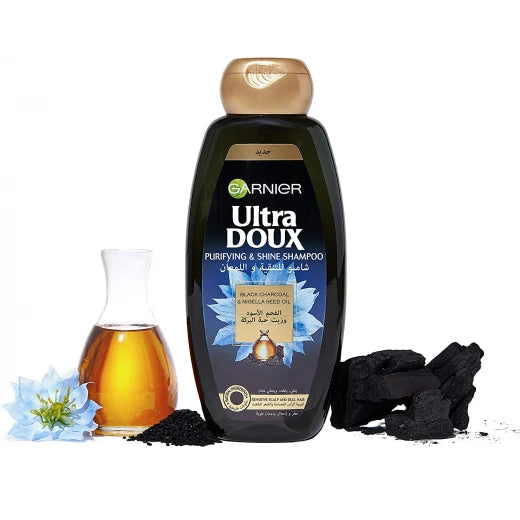 GARNIER ULTRA DOUX BLACK CHARCOAL & NIGELLA SEED OIL SHAMPOO 400ML