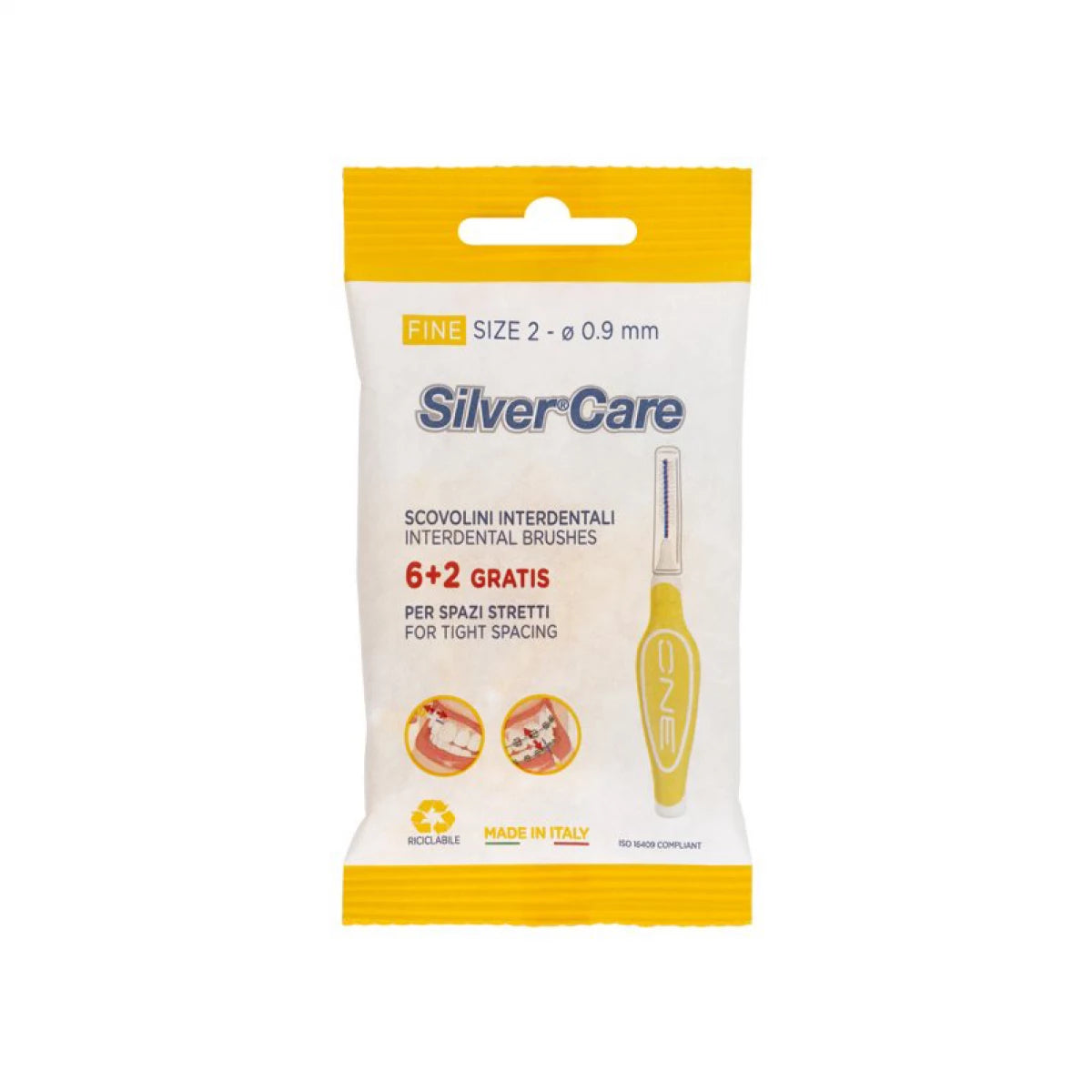 SILVER CARE INTERDENTAL SIZE 2 0.9MM 8PCS