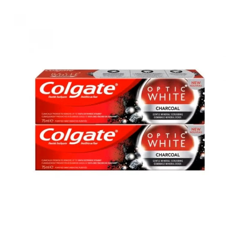 COLGATE OPTIC WHITE CHARCOAL T.P 75ML 1+1 OFFER
