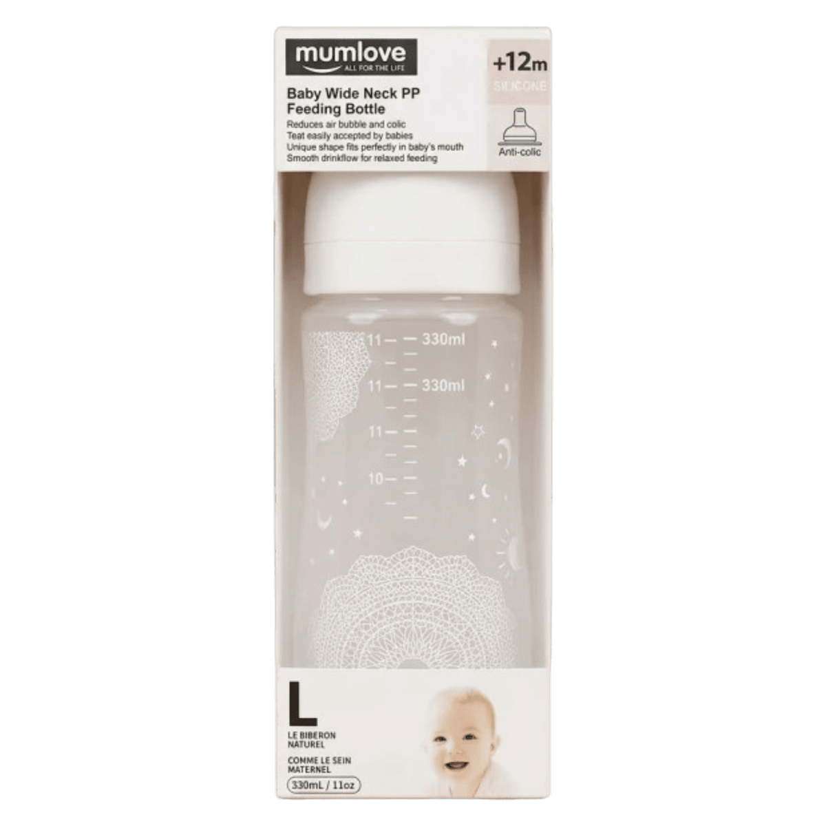 MUMLOVE ANTI-COLIC BOTTLE 330ML +12M
