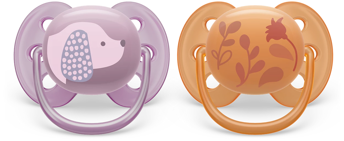 AVENT ULTRA SOFT SOOTHER 6-18M 2PCS GIRL