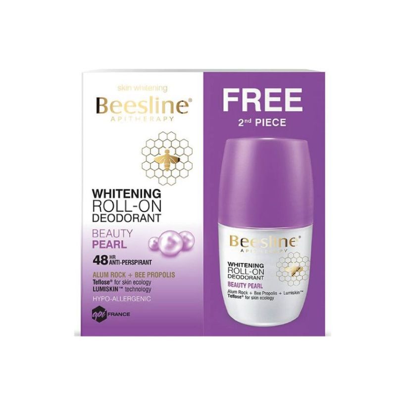BEESLINE WHITENING BEAUTY PEARL ROLL ON 50ML 1+1FREE