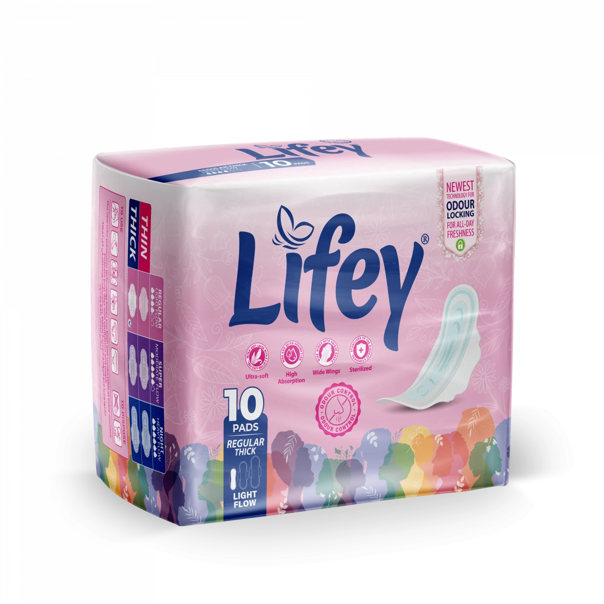 LIFEY REGULAR THICK LIGHT FLOW 10 PADS