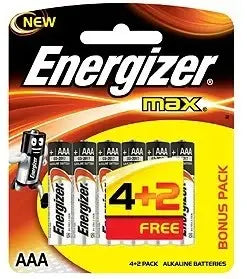ENERGIZER MAX AAA 4+2 FREE