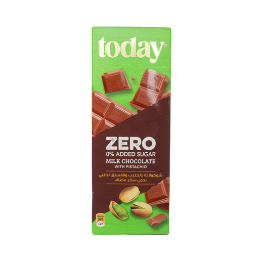 TODAY MILK CHOCOLATE WITH PISTACHIO ZERO SUGAR 65G