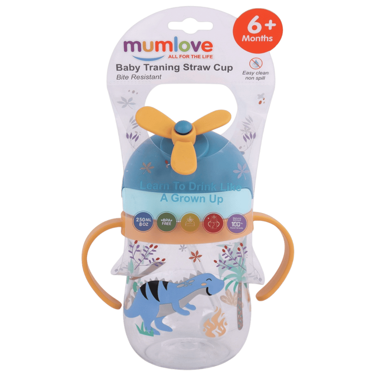 MUMLOVE 300ML كاسه مع شلمونه ملون