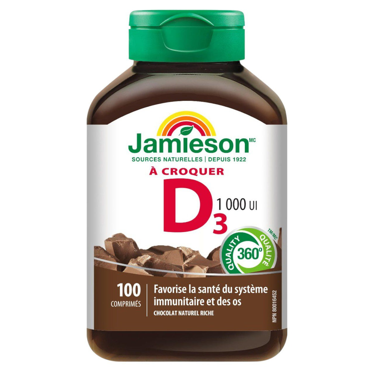 JAMIESON D 1000 UI CHOCOLATE FLAVOUR 100 CHEWS
