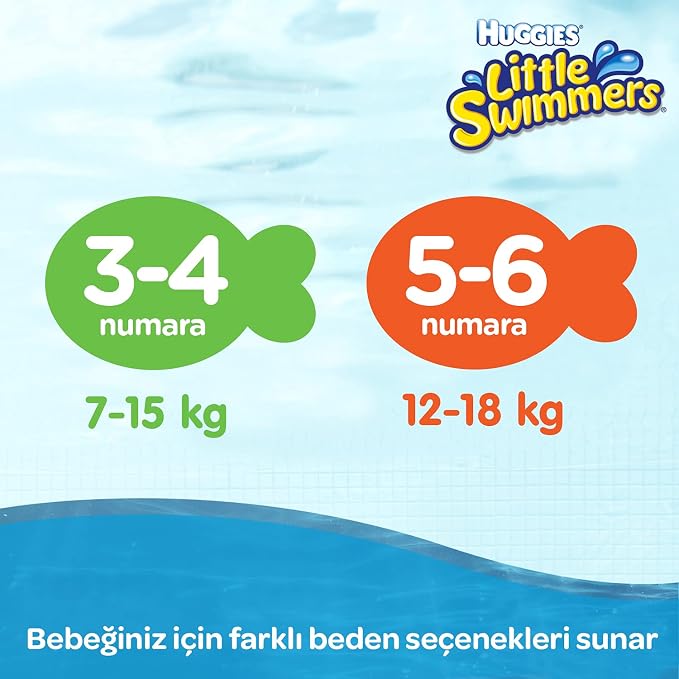 HUGGIES LITTLE SWIMMERS 3-4 GREEN 20 PANTS