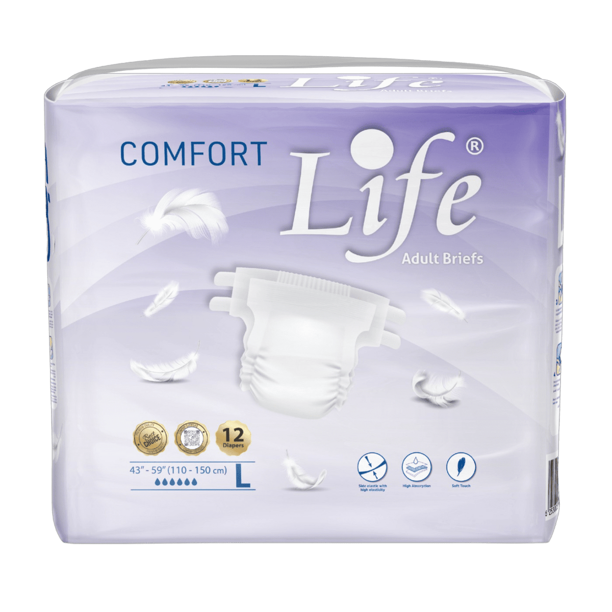 LIFE ADULT BRIEFS L 12 DIAPERS