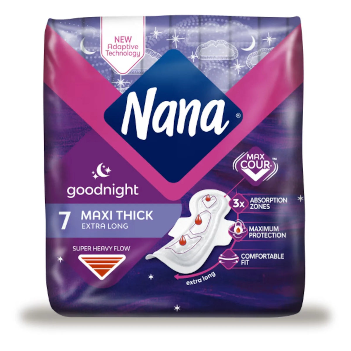 NANA MAXI GOODNIGHT EXTRA LONG WINGS 7PAD
