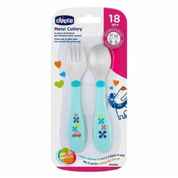 CHICCO METAL CUTLERY 18M+ BOY
