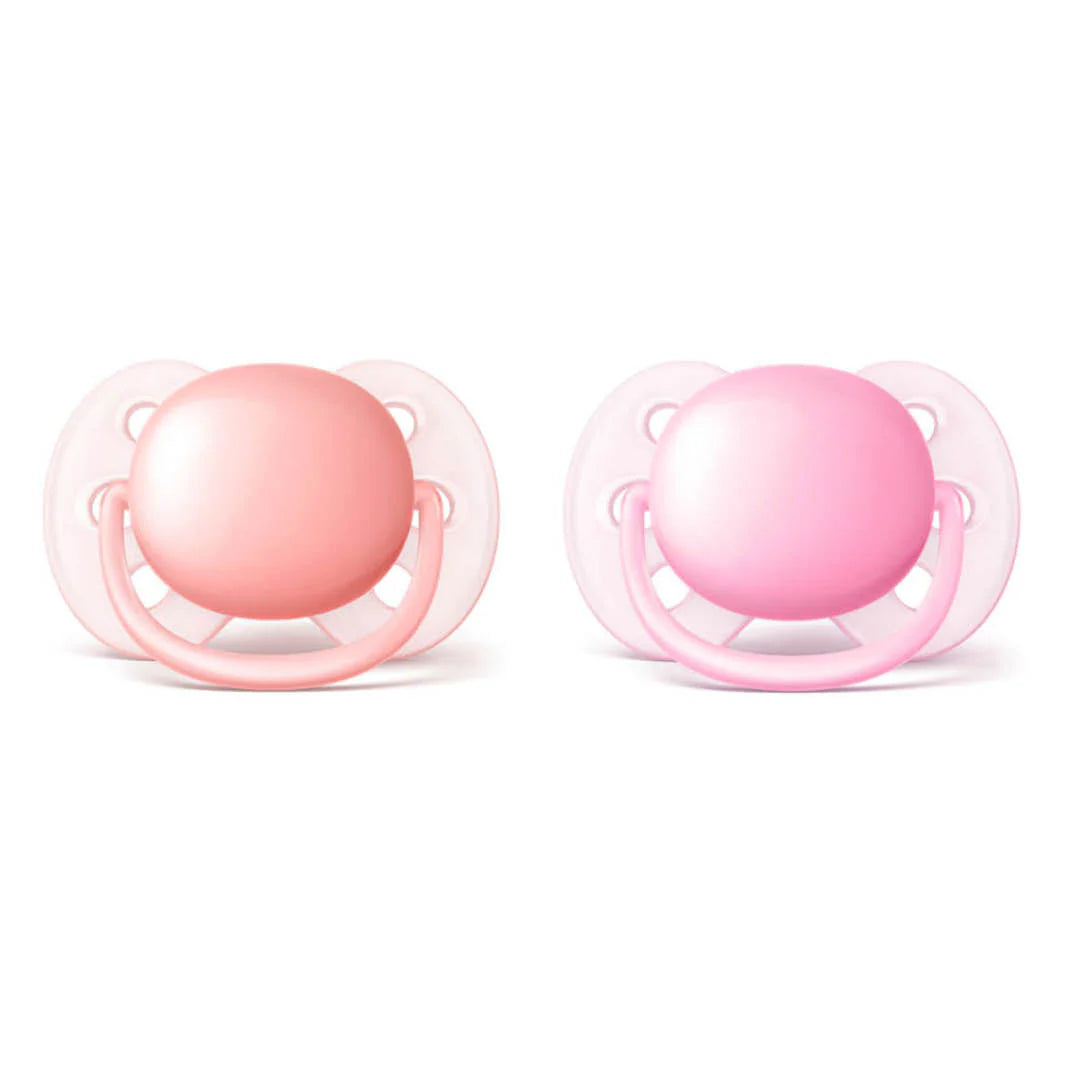 AVENT ULTRA SOFT SOOTHER 0-6M 2PCS GIRL