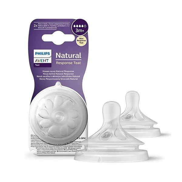 AVENT NATURAL RESPONSE TEAT 4M+ 2PCS