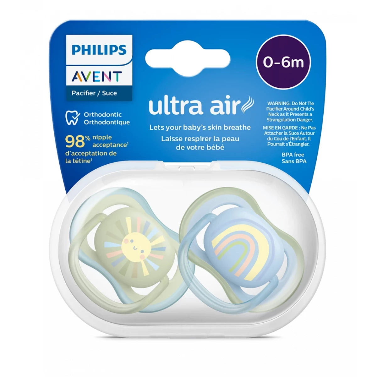 AVENT ULTRA AIR SOOTHER 0-6M 2PCS BOY
