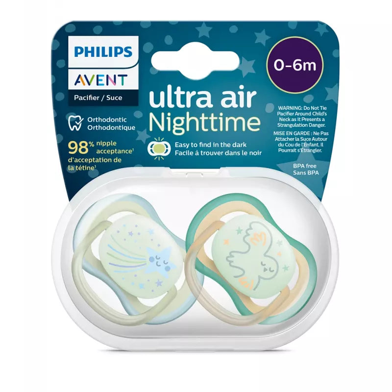 AVENT ULTRA AIR NIGHTTIME SOOTHER 0-6M 2PCS BOY