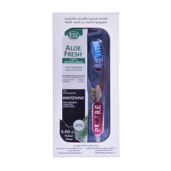 ALOE FRESH WHITENING CHARCOAL 100ML +WOW CHARCOAL T.B OFEER
