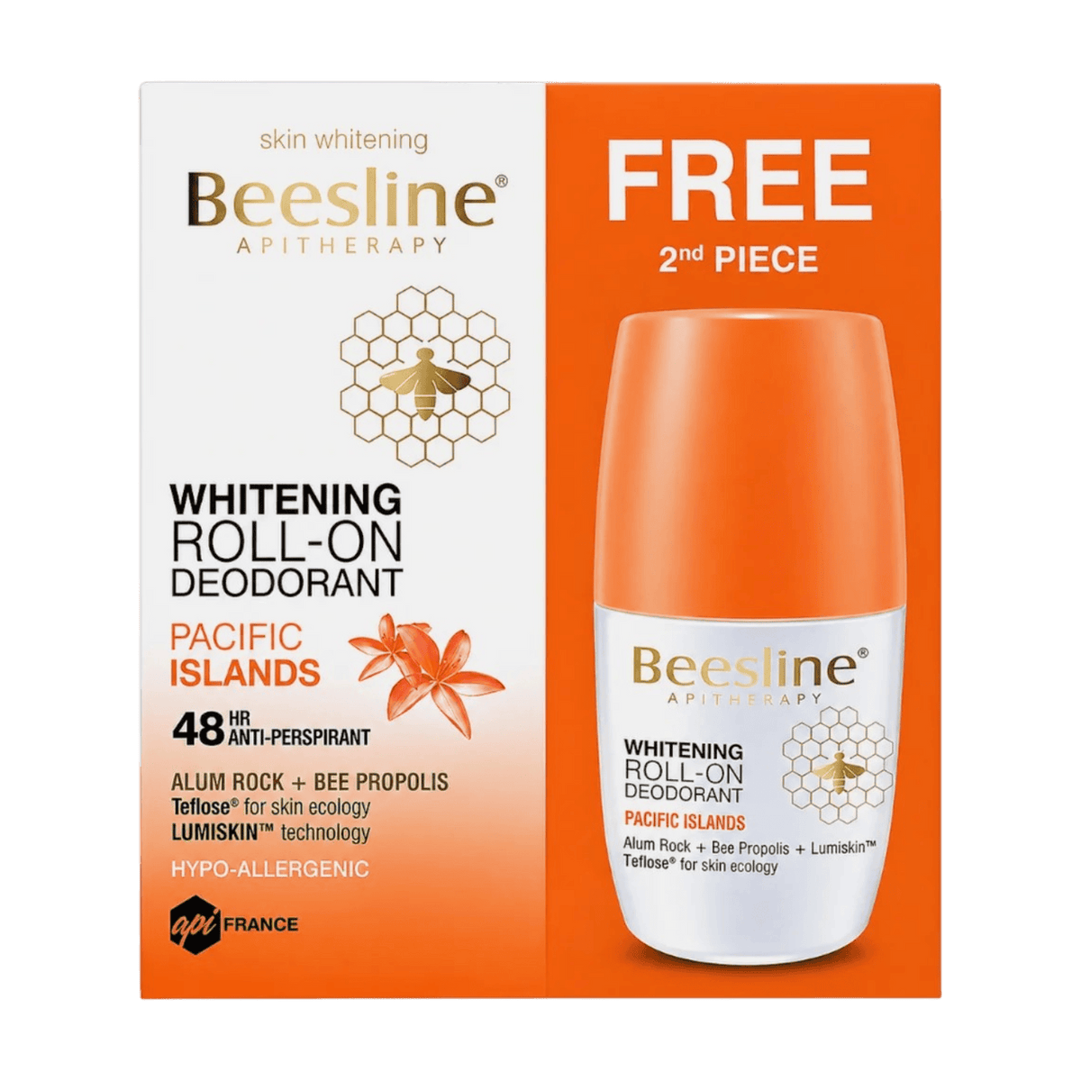 BEESLINE WHITENING PACIFIC ISLANDS ROLL ON 50ML 1+1FREE