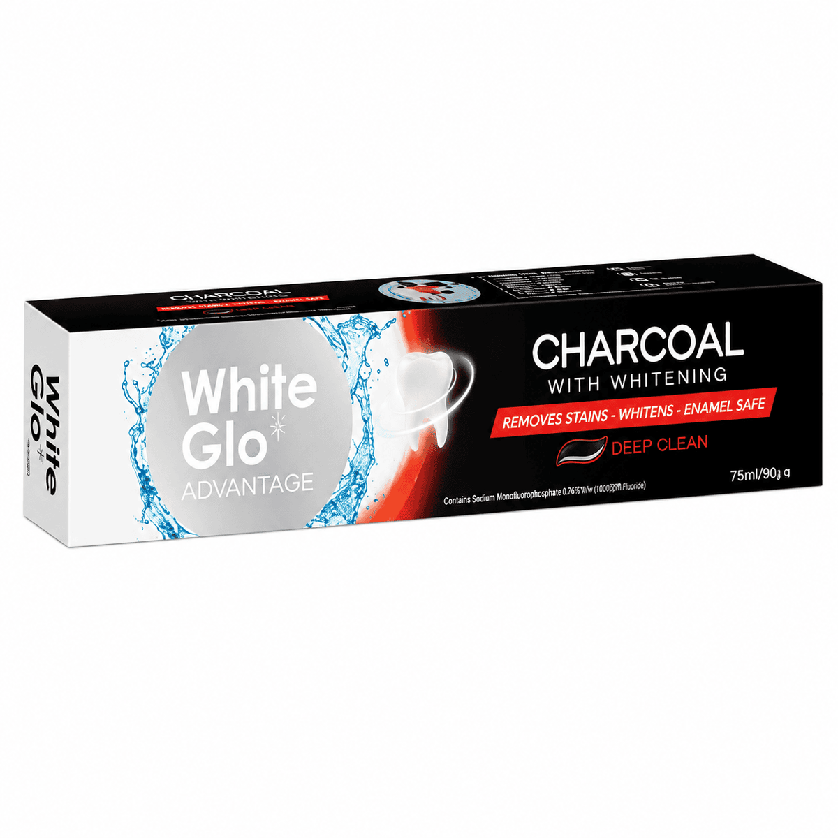 WHITE GLO ADVANTAGE CHARCOAL T.P 98G