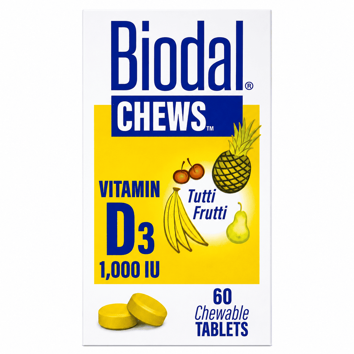 BIODAL CHEWS 1000 IU 60TAB