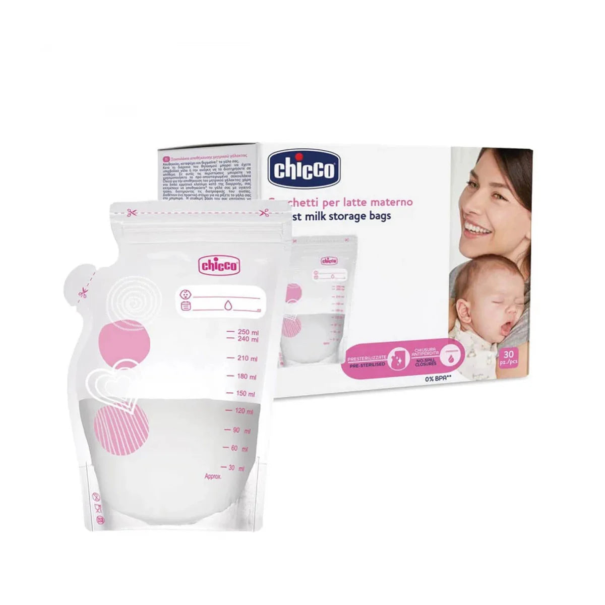 CHICCO BREAST MILK STORAGE BAGS 30PCS