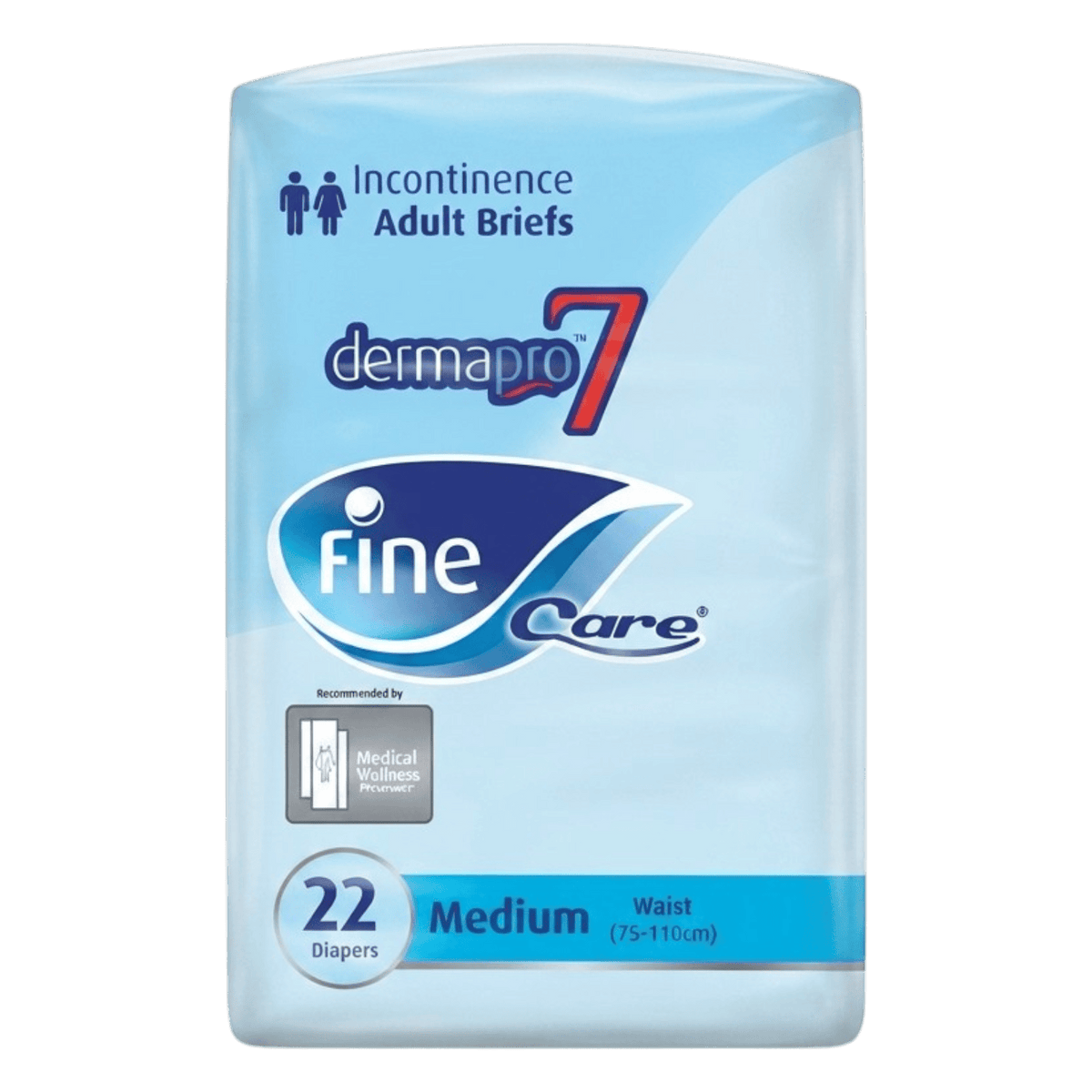 FINE CARE ADULT BRIEFS MEDIUM NEW 22 PCS