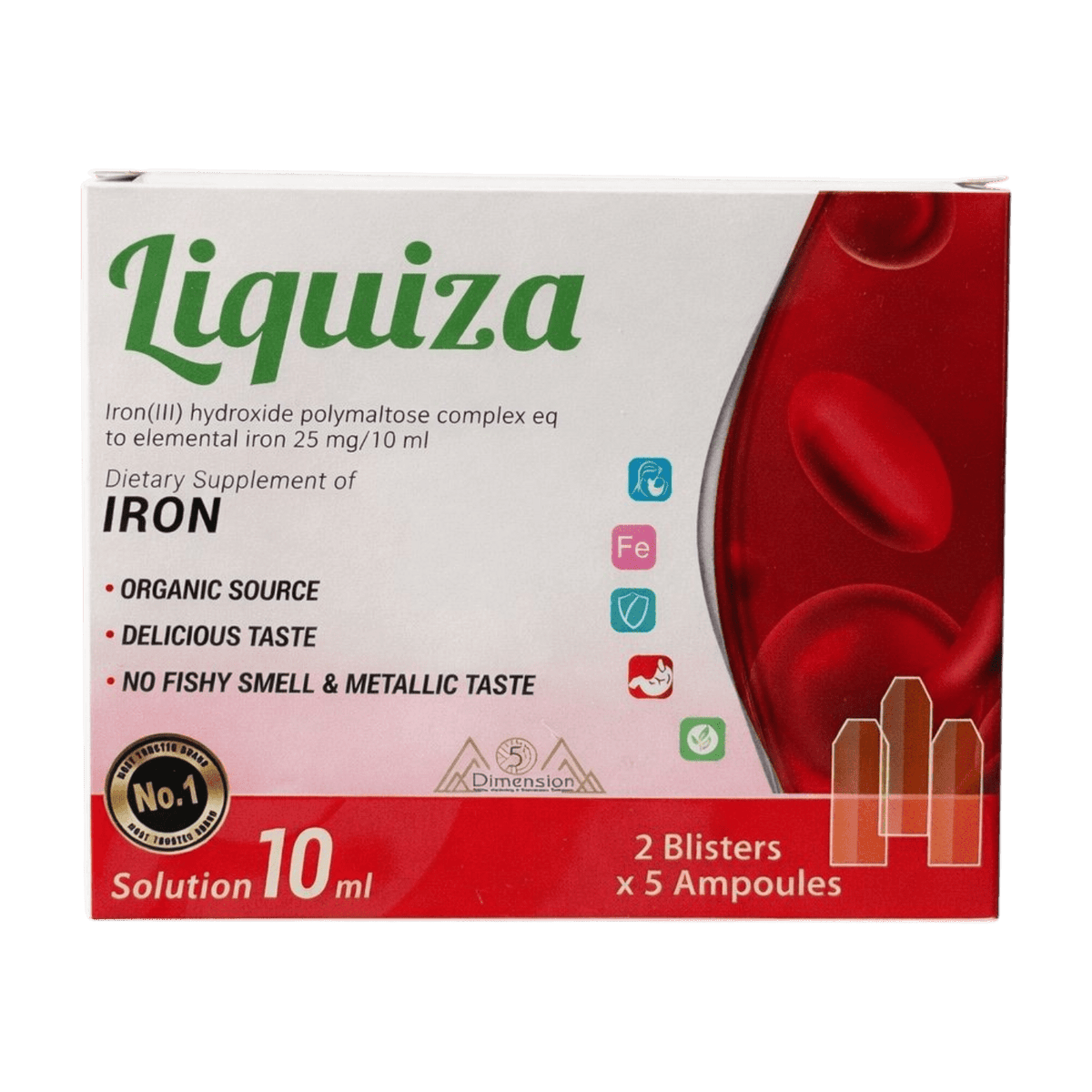 LIQUIZA IRON 25MG/10ML 10AMP