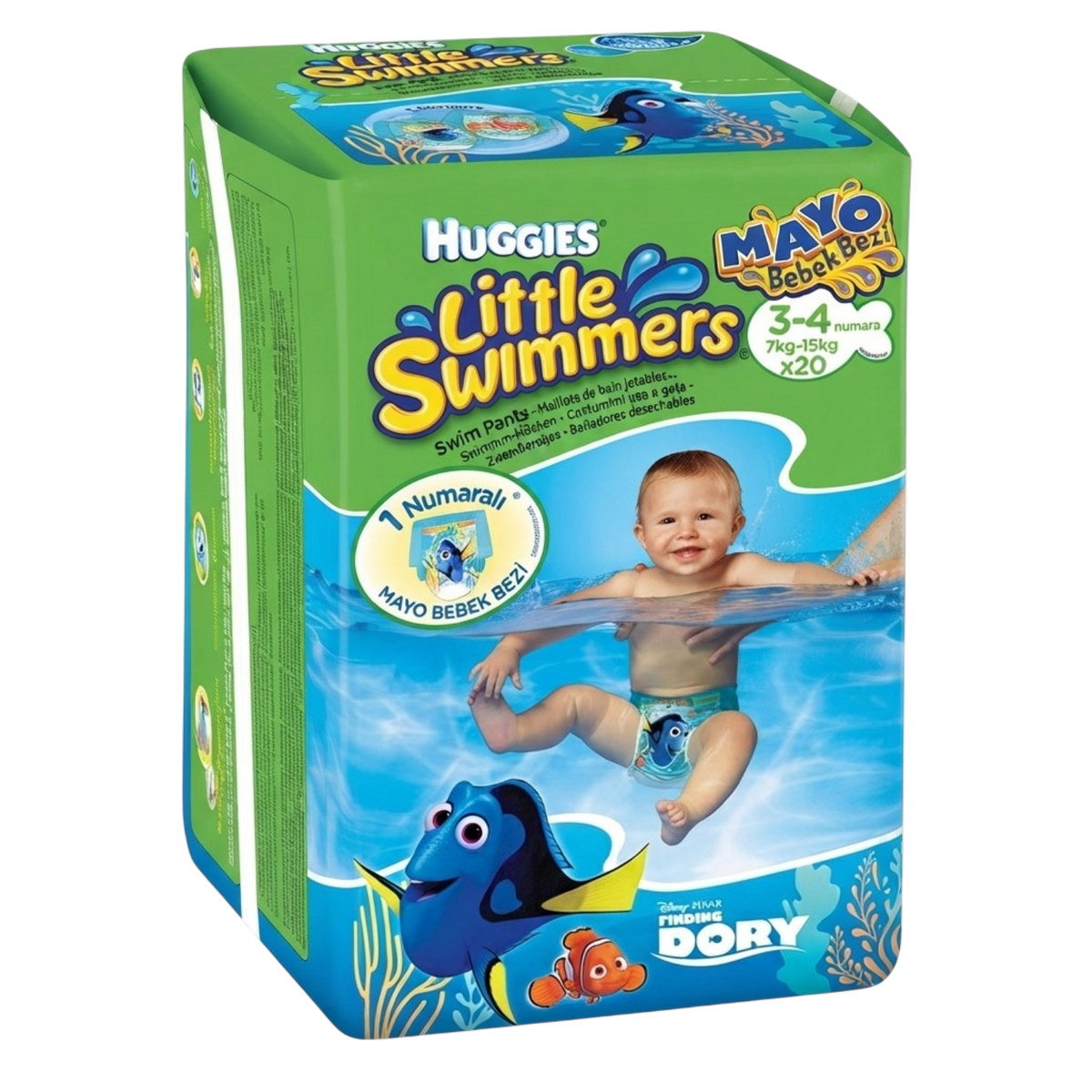 HUGGIES LITTLE SWIMMERS 3-4 GREEN 20 PANTS