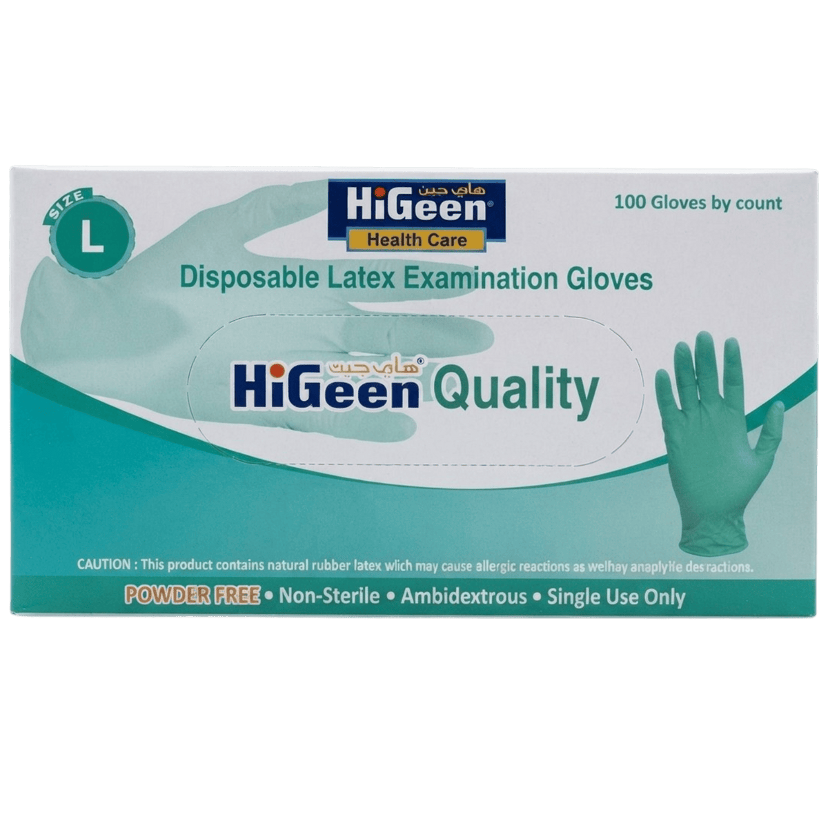 HIGEEN GLOVES FREE POWDER SIZE L 100PCS