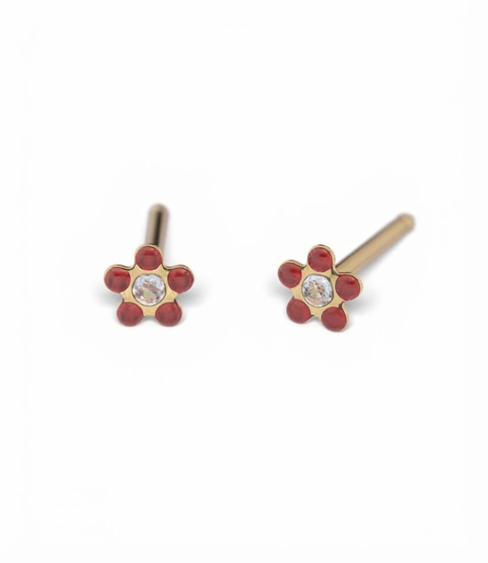 BABY EAR PIERCING KIT JULY RUBY APRIL CRYSTAL