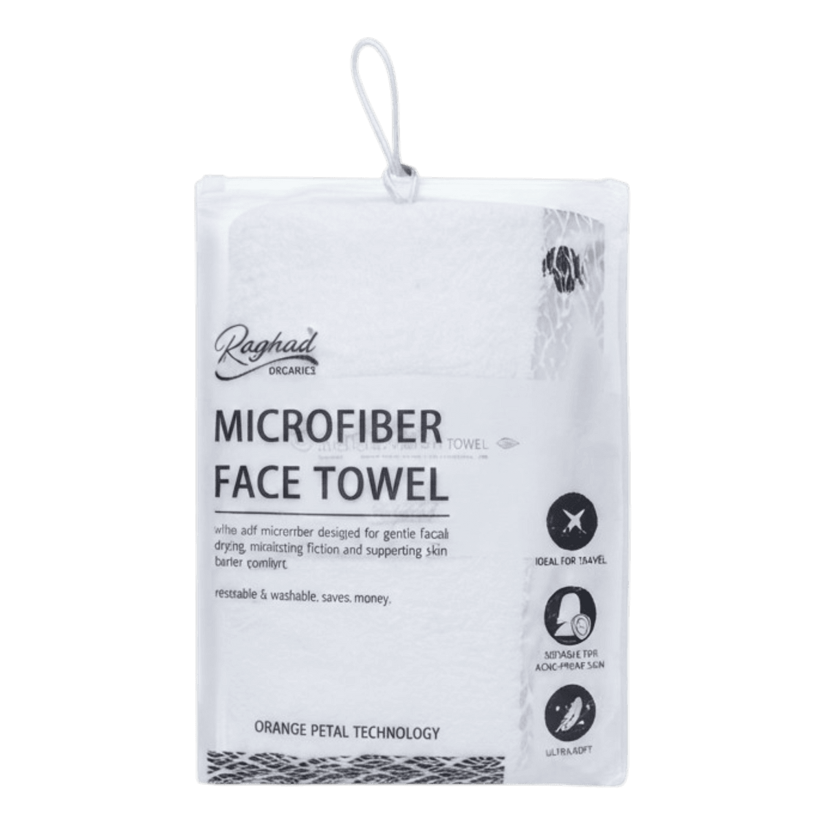 RAGHAD ORGANICS MICROFIBER FACE TOWEL 37*70CM