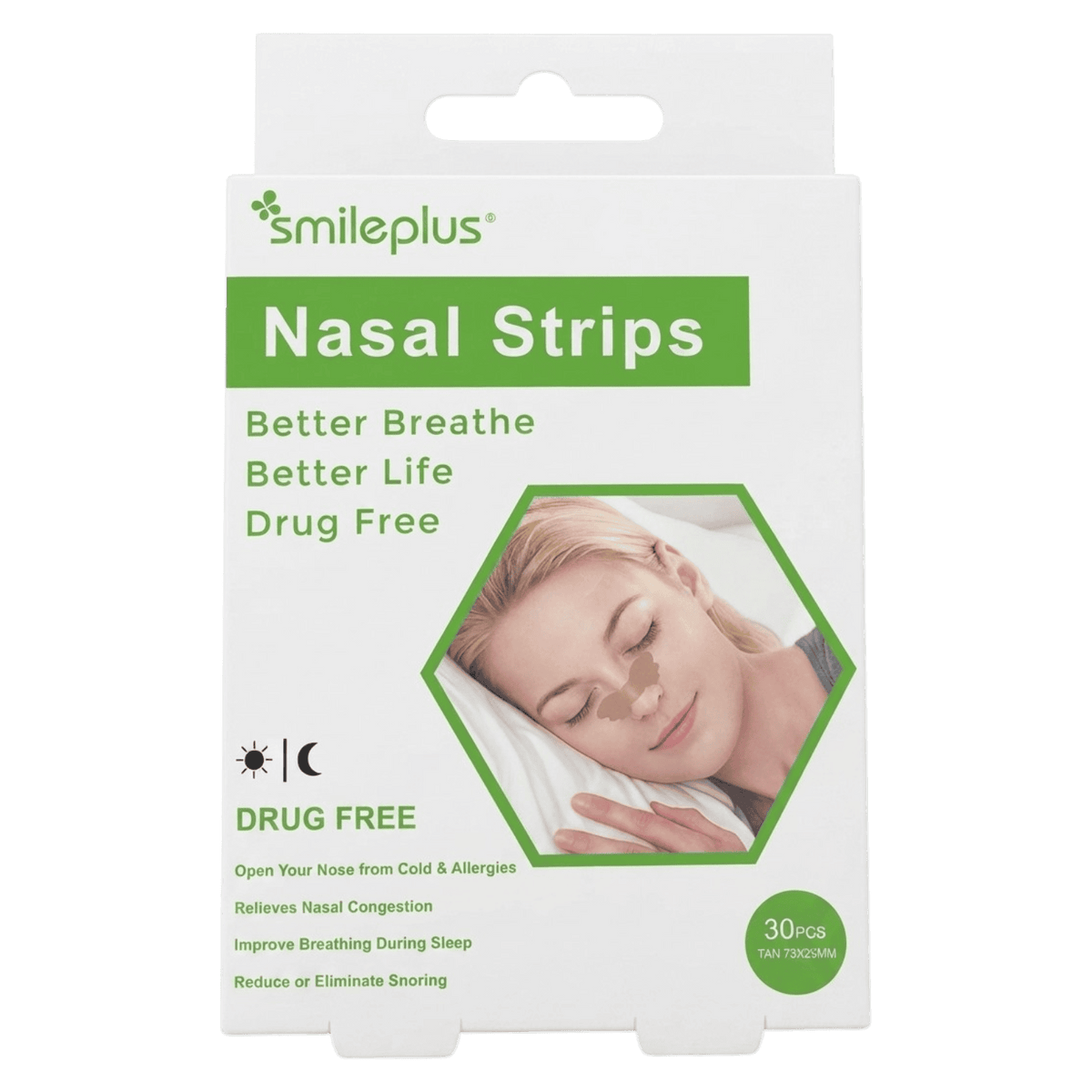 SMILEPLUS NASAL STRIPE TAN 30PCS