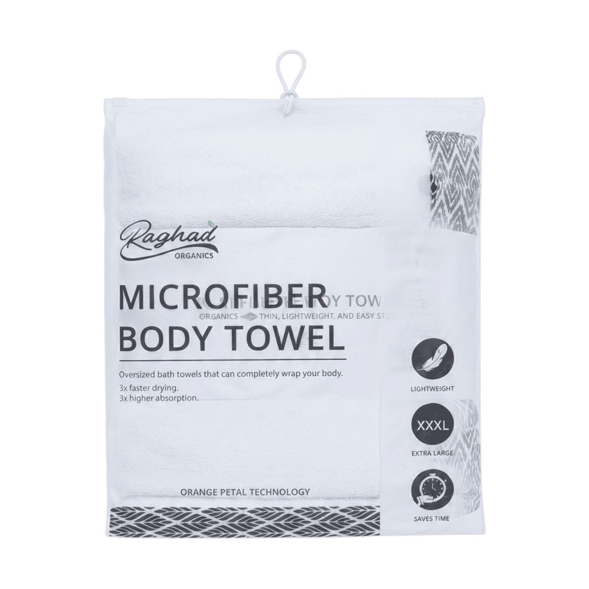 RAGHAD ORGANICS MICROFIBER BODY TOWEL 180*90CM
