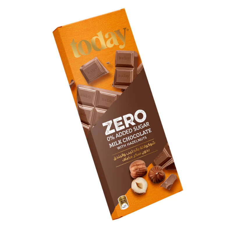 TODAY MILK CHOCOLATE WITH HAZELNUT ZERO SUGAR 65G