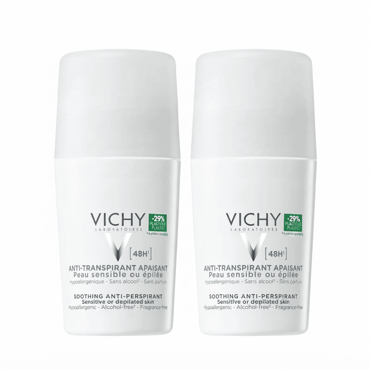 VICHY DEO SOOTHING 48HR ROLL ON 50ML - WHITE BUY ONE GET 50% ON 2ND OFEER