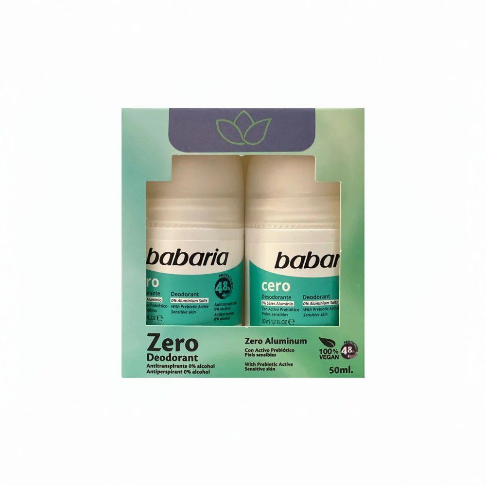 BABARIA DEO ZERO ALUMINUM 48H OFFER TWIN PACK 50ML