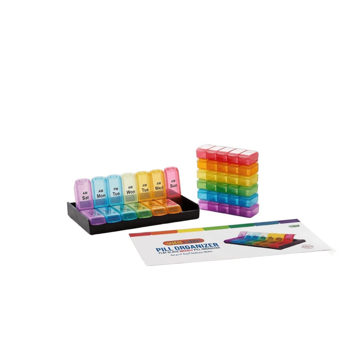 VITOCARE FLATBLACK WEEKLY PILL ORGANIZER