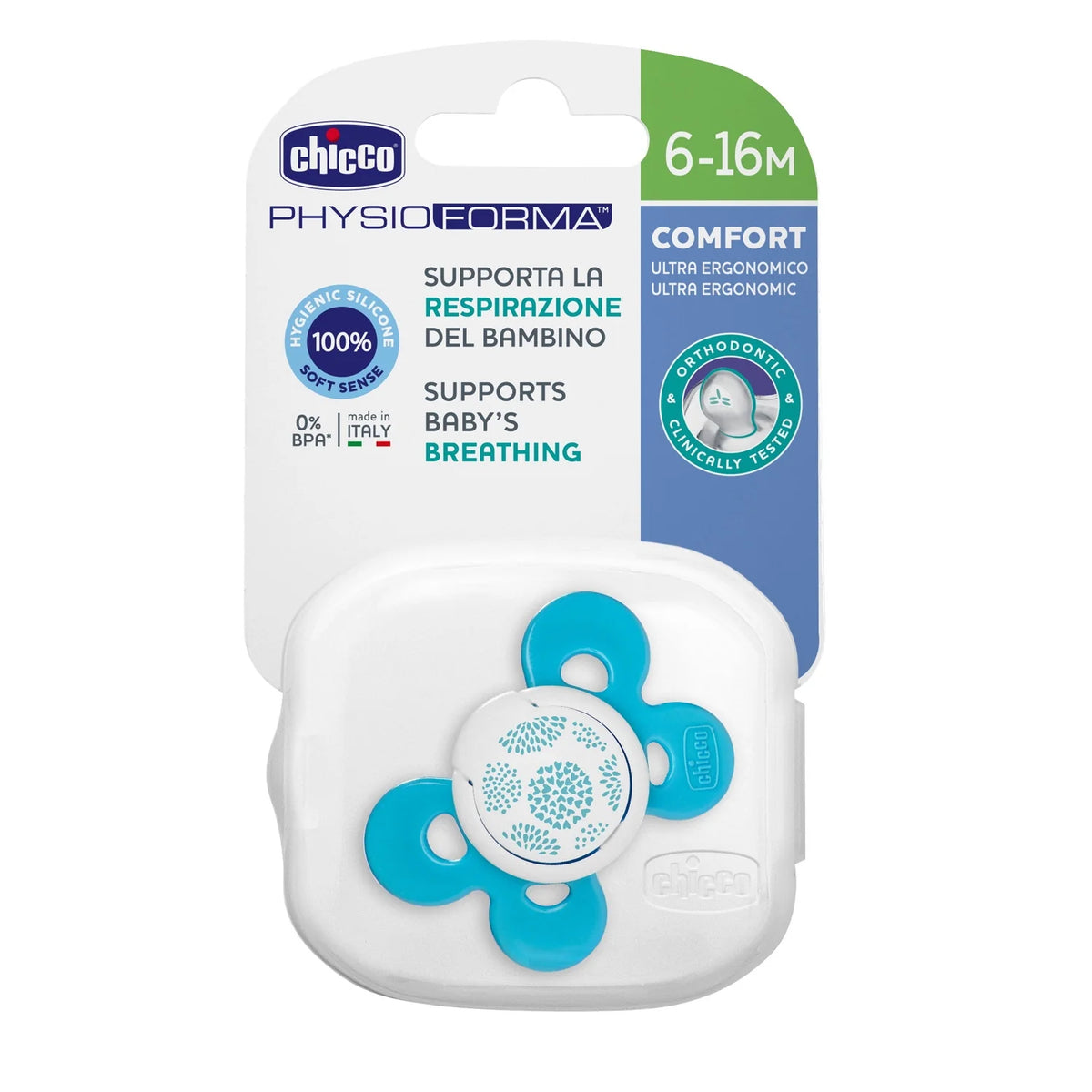 CHICCO PHYSIO COMFORT SOOTHER 6-16M 1PC BOY