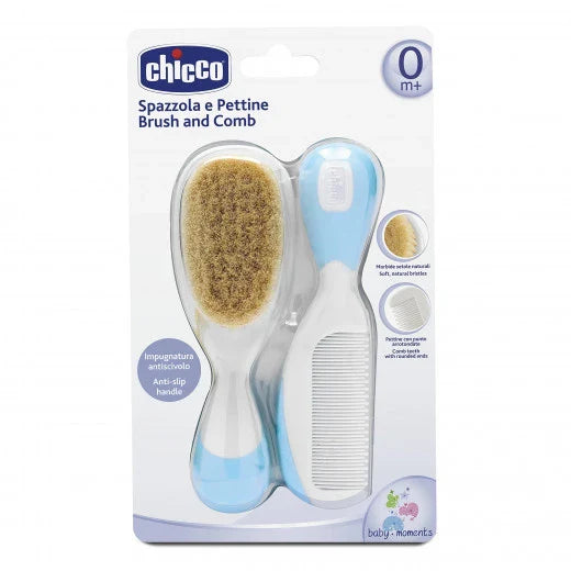 CHICCO BRUSH AND COMB BLUE 0M+