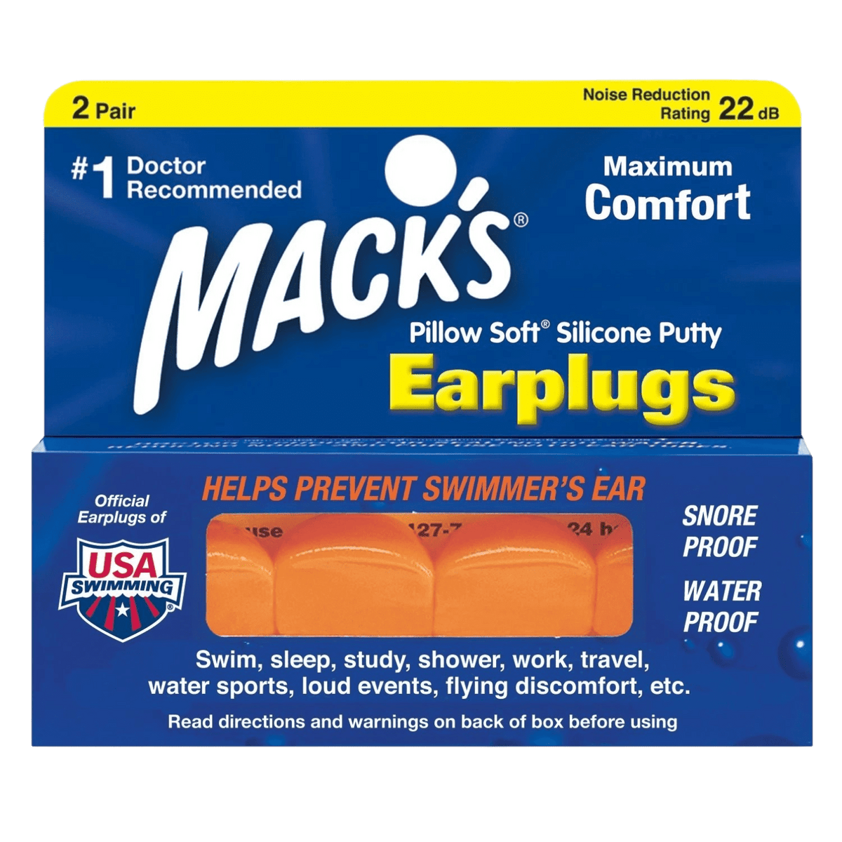 MACKS PILLOW SOFT SILICON EARPLUGS 2 PAIR