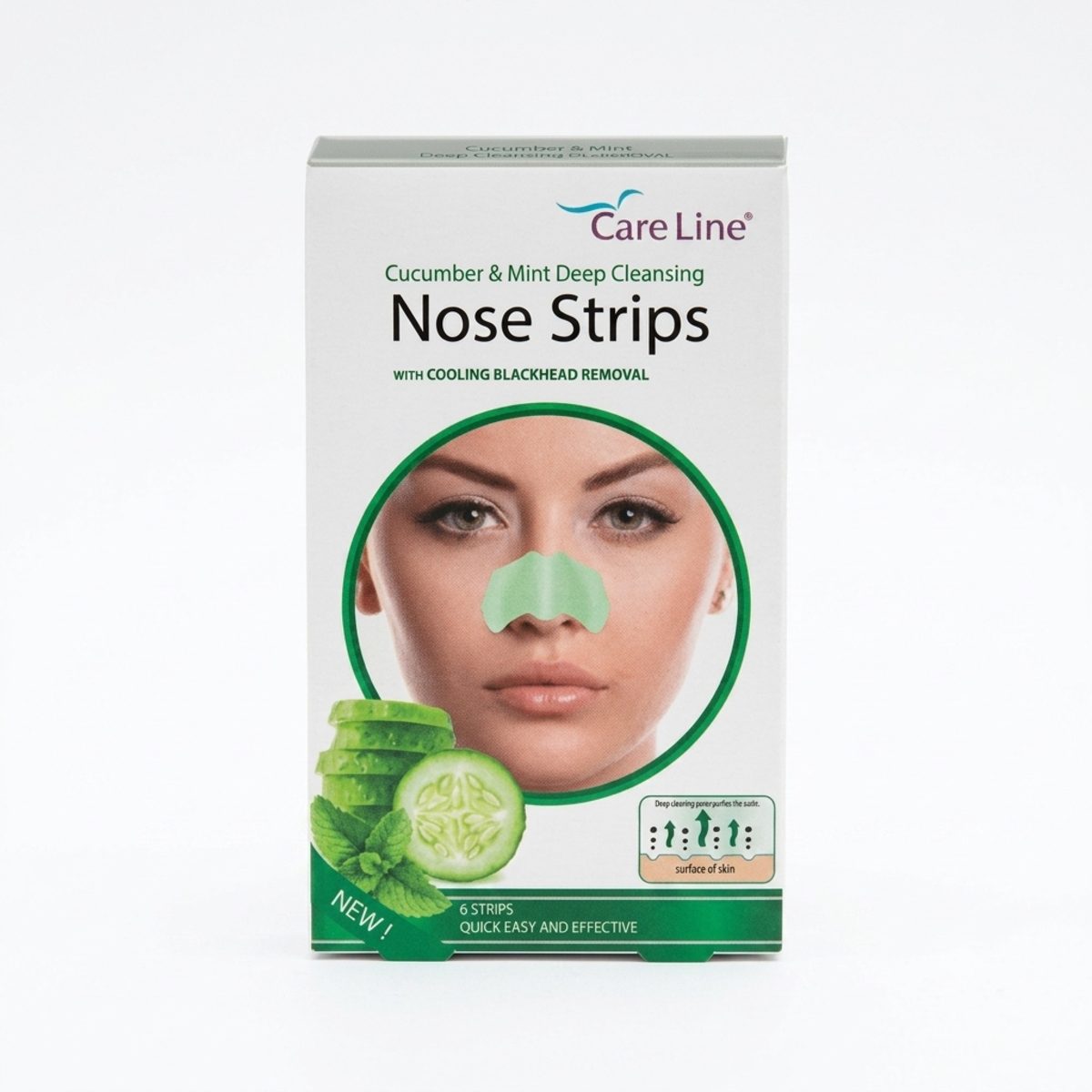 CARE LINE NOSE STRIPS CUCUMBER&MINT 6 STRIPS
