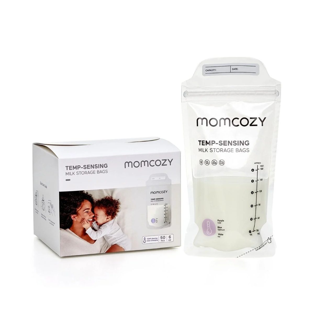 MOMCOZY TEMP-SENSING MILK STORAGE BAGS 50PCS