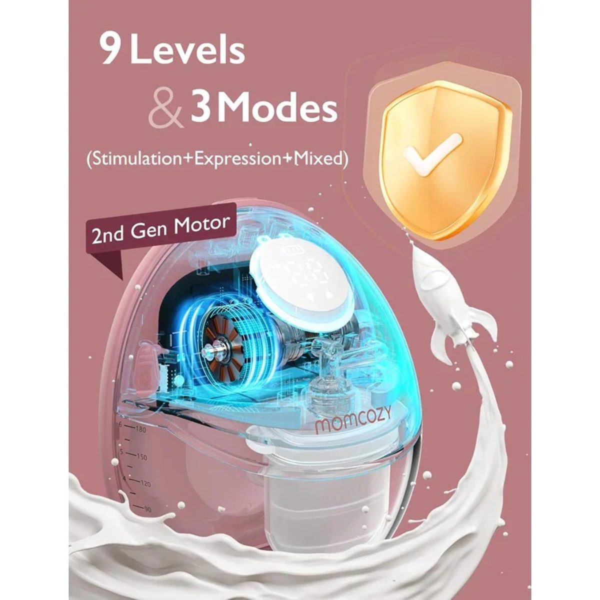 MOMCOZY M6 MOBILE STYLE HANDS-FREE SINGLE BREAST PUMP
