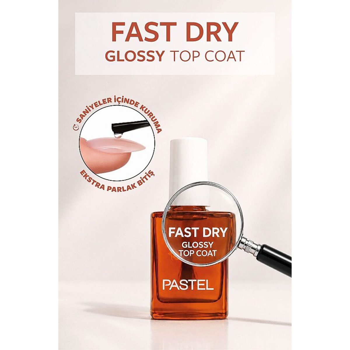 PASTEL FAST DRY GLOSSY TOP COAT 10ML