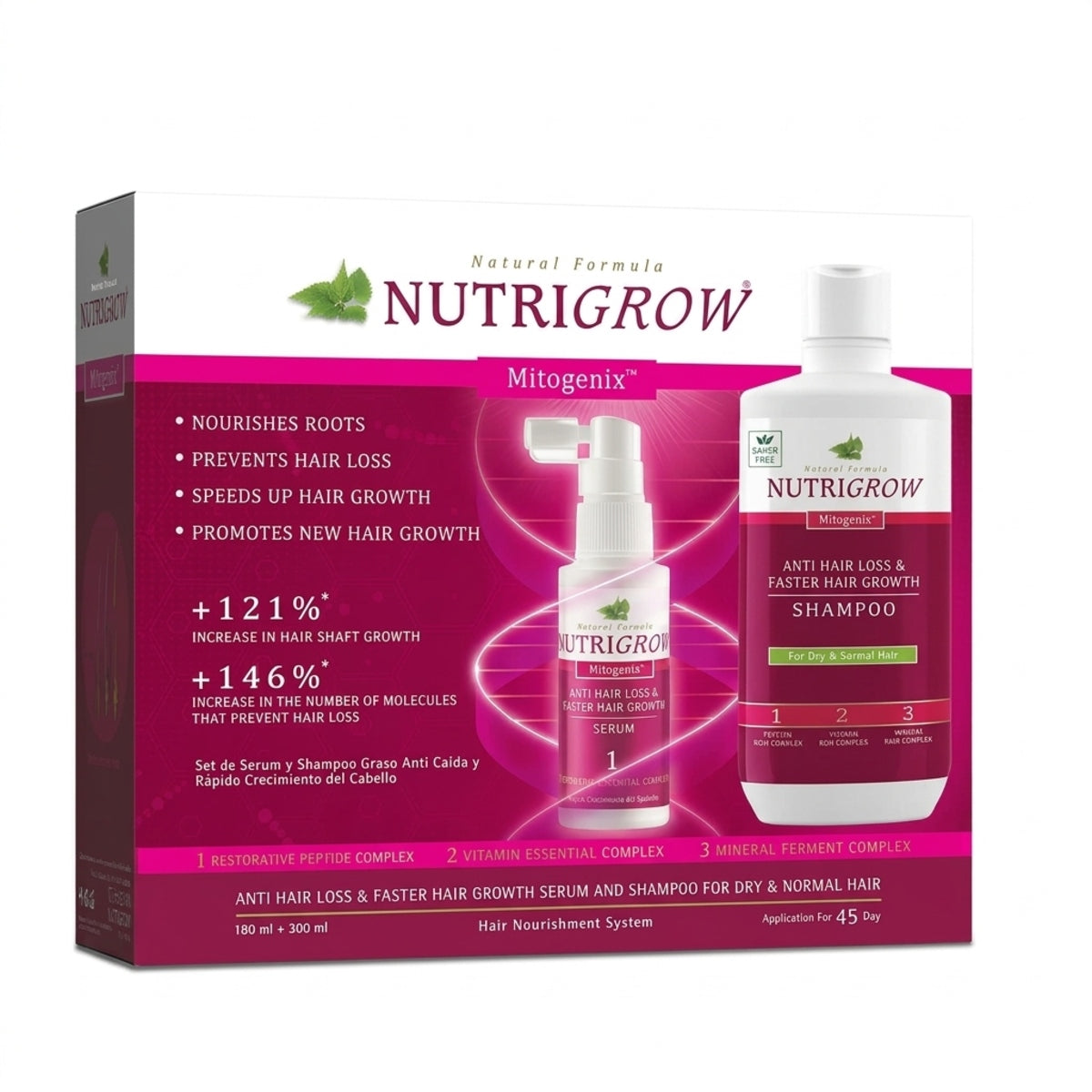 NUTRIGROW ANTI HAIR LOSS SERUM & SHAMPOO KIT FOR DRY & NORMAL HAIR