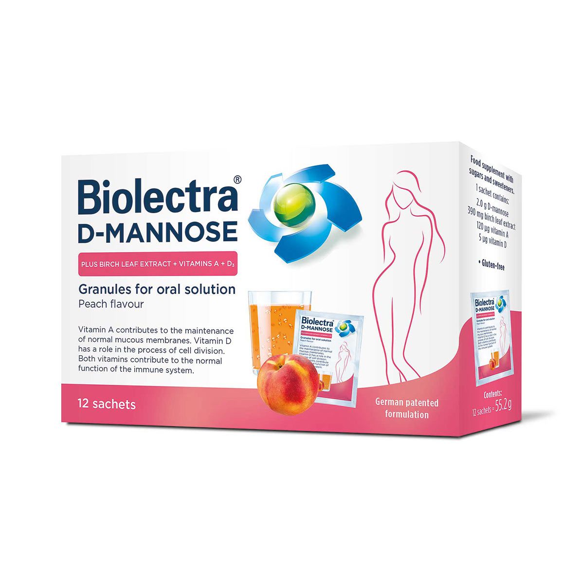 BIOLECTRA D-MANNOSE PEACH FLAVOUR 12 SACHETS